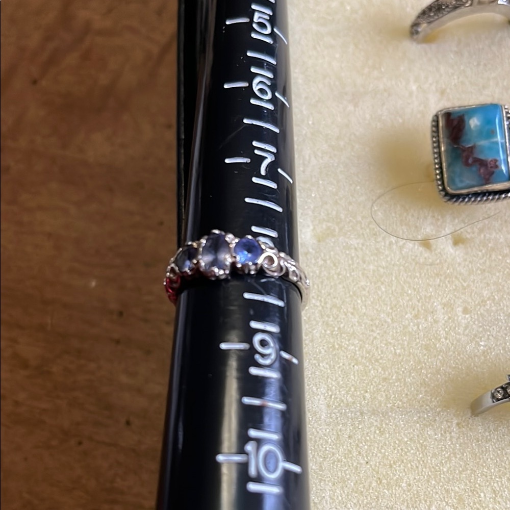 Elegant Multi-Stone Silver Ring